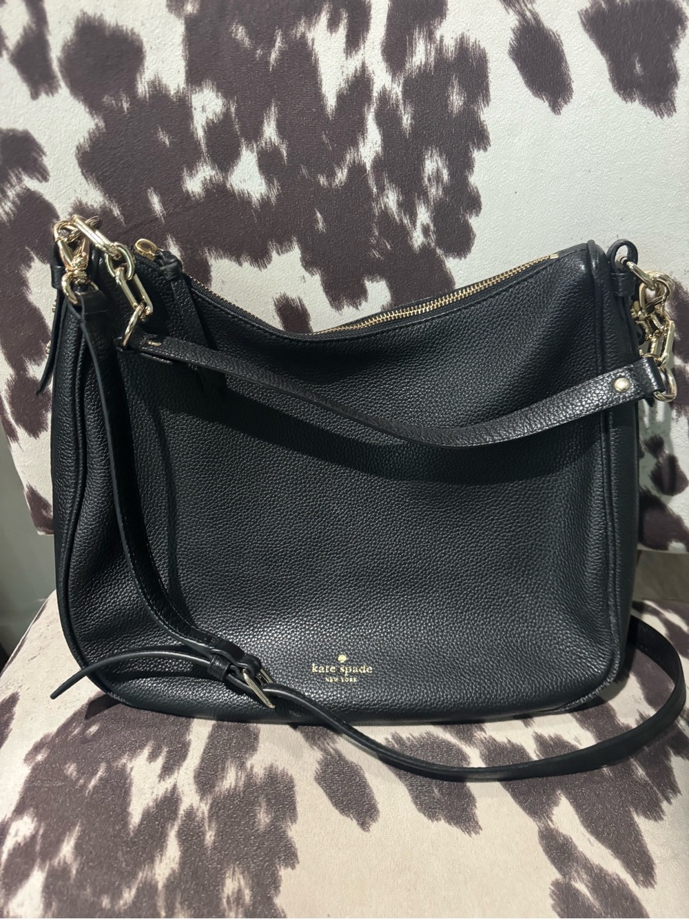 kate spade Black Pebbled Leather Crossbody Bag